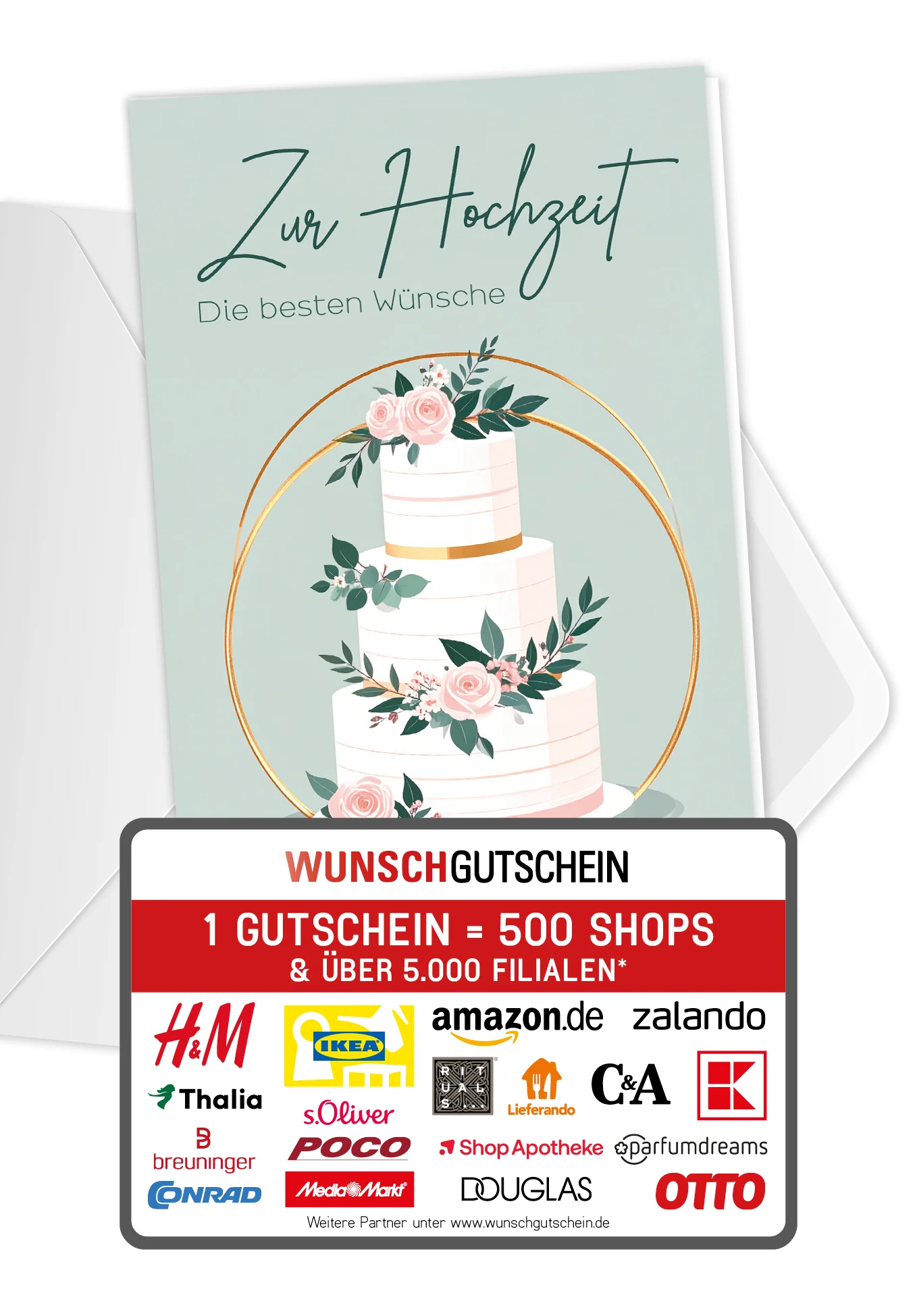 Gutscheine zur Hochzeit – einlösbar in über 500 beliebten Shops*